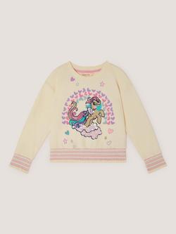 Monsoon x My Little Pony Kids' Rainbow Sweatshirt, Cream/Multi - view 2, Cream/Multi