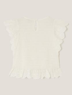 Monsoon Kids' Sequin Smock Top, Ivory - view 2, Ivory