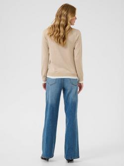 KAFFE Lizza Crew Neck Jumper, Feather Grey Melange - view 2, Feather Grey Melange