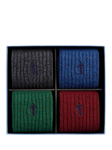 London Sock Company Kew Cotton Blend Socks, Pack of 4, Mixed - view 2, Mixed