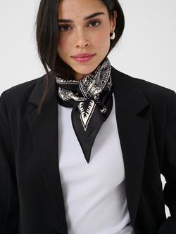 KAFFE Charlotte Paisley Scarf, Black/Chalk, Black/Chalk