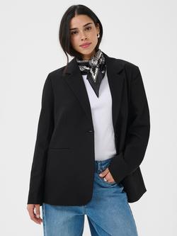 KAFFE Charlotte Paisley Scarf, Black/Chalk - view 2, Black/Chalk