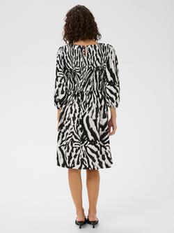 KAFFE Hanna Abstract Animal Print Dress, Black/Chalk - view 2, Black/Chalk