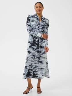 KAFFE Keri Abstract Shirt Dress, Nantucket/Midnight, Nantucket/Midnight