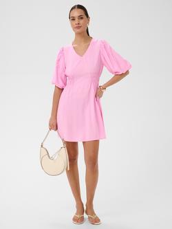 KAFFE Neema V-Neck Dress containing LENZING™ ECOVERO™ Viscose, Pink Frosting, Pink Frosting