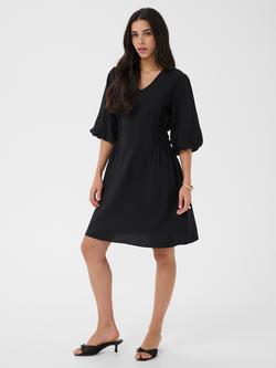 KAFFE Neema V-Neck Dress containing LENZING™ ECOVERO™ Viscose, Black Deep, Black Deep