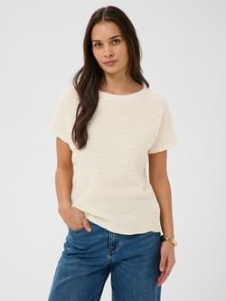 KAFFE Felicity Textured Top, Chalk, Chalk