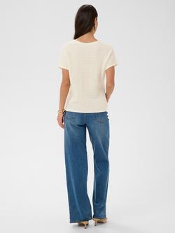 KAFFE Felicity Textured Top, Chalk - view 2, Chalk