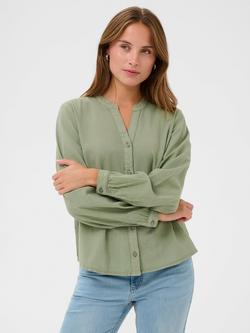 KAFFE Naya Mandarin Collar Shirt, Sea Spray, Sea Spray