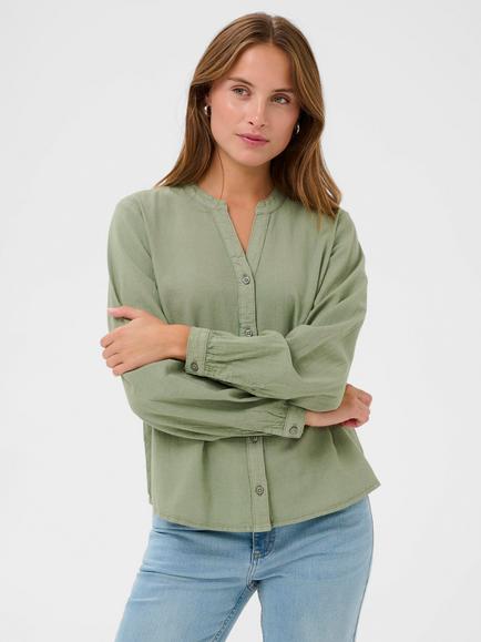 KAFFE Naya Mandarin Collar Shirt, Sea Spray, Sea Spray