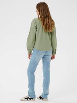 KAFFE Naya Mandarin Collar Shirt, Sea Spray - view 2, Sea Spray