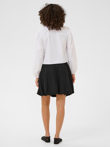 KAFFE Orla Lace Collar Puff Sleeve Shirt, Optical White - view 2, Optical White