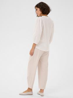 KAFFE Penelope V-Neck, Three Quarter Sleeve Blouse - view 2, Chalk