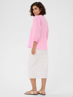 KAFFE Penelope V-Neck Textured Top, Pink Frosting - view 2, Pink Frosting