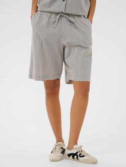 KAFFE Naya Striped Shorts, Midnight/White, Midnight/White