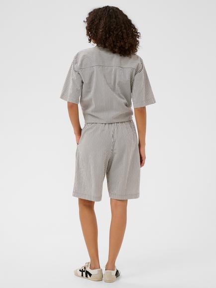 KAFFE Naya Striped Shorts, Midnight/White - view 2, Midnight/White