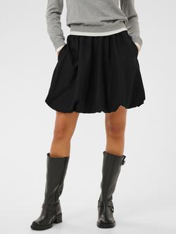 KAFFE Kirsten A-Line Gathered Mini Skirt, Black Deep, Black Deep