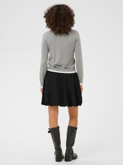 KAFFE Kirsten A-Line Gathered Mini Skirt, Black Deep - view 2, Black Deep