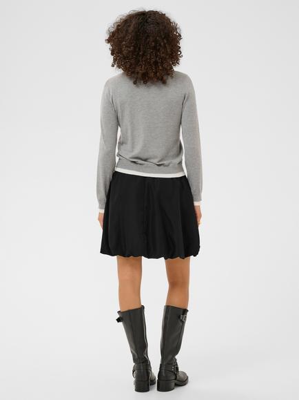 KAFFE Kirsten A-Line Gathered Mini Skirt, Black Deep - view 2, Black Deep