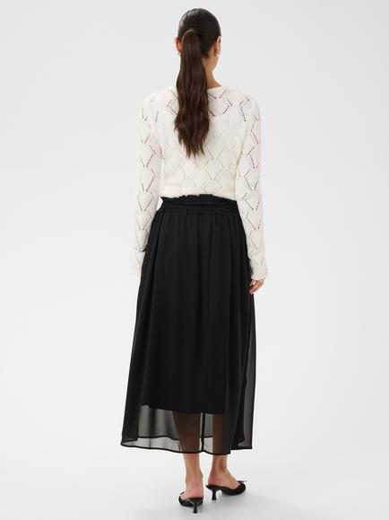 KAFFE Nellie A-Line Midi Skirt, Black Deep - view 2, Black Deep