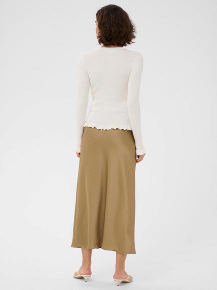 KAFFE Ariela Fine Knit Round Neck Jumper, Chalk - view 2, Chalk