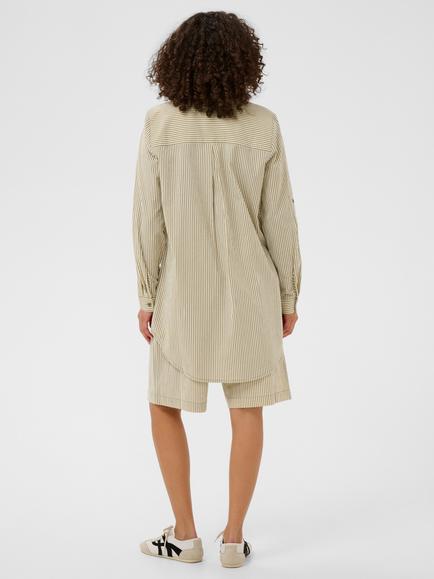 KAFFE Naya Stripe Shirt Dress, Beige/Grey - view 2, Beige/Grey