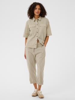 KAFFE Naya Stripe Capri Trousers, Brindle/Turtledove - view 2, Brindle/Turtledove