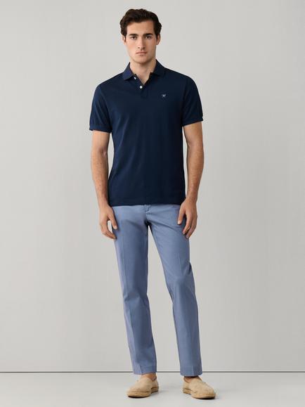 Hackett London Classic Fit Cotton Chinos, Thames Blue - view 2, Thames Blue