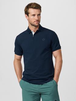 Hackett London Sport Cotton Blend Regular Fit Short Sleeve Polo Shirt, Navy