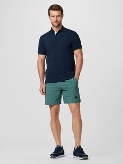 Hackett London Sport Cotton Blend Regular Fit Short Sleeve Polo Shirt - view 2, Navy
