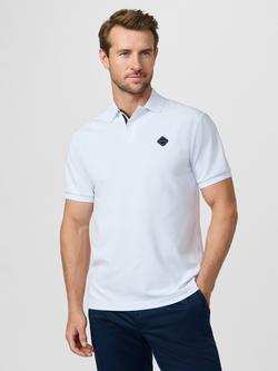 Hackett London Sport Cotton Blend Regular Fit Short Sleeve Polo Shirt, Optic White