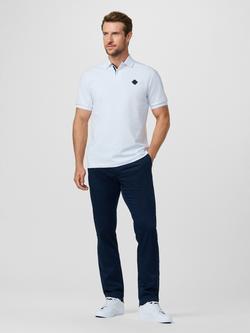 Hackett London Sport Cotton Blend Regular Fit Short Sleeve Polo Shirt - view 2, Optic White