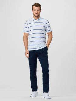 Hackett London Sport Cotton Blend Regular Fit Short Sleeve Polo Shirt - view 2, Optic White/Blue