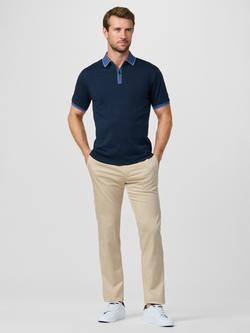 Hackett London Sport Cotton Regular Fit Short Sleeve Polo Shirt, Navy - view 2, Navy