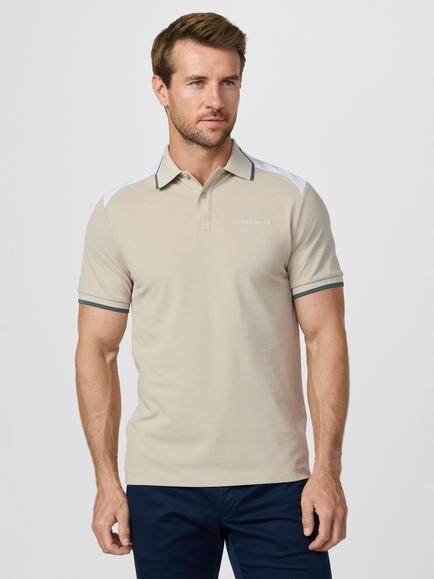 Hackett London Sport Cotton Blend Polo Shirt, Stone Beige
