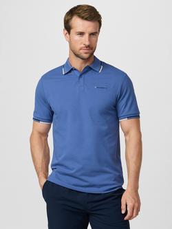 Hackett London Short Sleeve Cotton Polo Shirt, Ozzy Blue