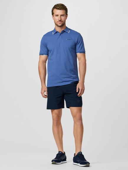 Hackett London Sport Tipped Cotton Blend Polo Shirt - view 2, Ozzy Blue