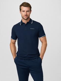 Hackett London Sport Cotton Blend Regular Fit Short Sleeve Polo Shirt, Navy, Navy