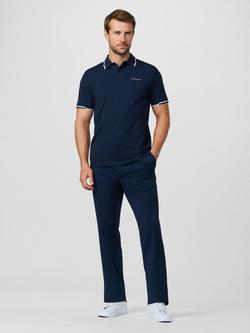 Hackett London Sport Cotton Blend Regular Fit Short Sleeve Polo Shirt, Navy - view 2, Navy