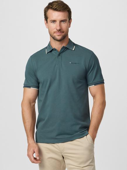 Hackett London Sport Cotton Blend Classic Fit Short Sleeve Polo Shirt, Sage Green