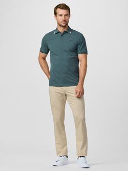 Hackett London Sport Cotton Blend Classic Fit Short Sleeve Polo Shirt, Sage Green - view 2, Sage Green