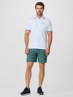 Hackett London Cotton Blend Classic Fit Short Sleeve Polo Shirt, Optic White - view 2, Optic White