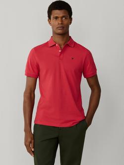 Hackett London Cotton Classic Fit Short Sleeve Polo Shirt, Light Red
