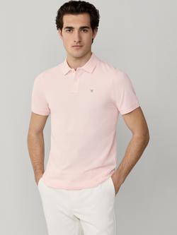Hackett London Cotton Classic Fit Short Sleeve Polo Shirt, Baby Pink
