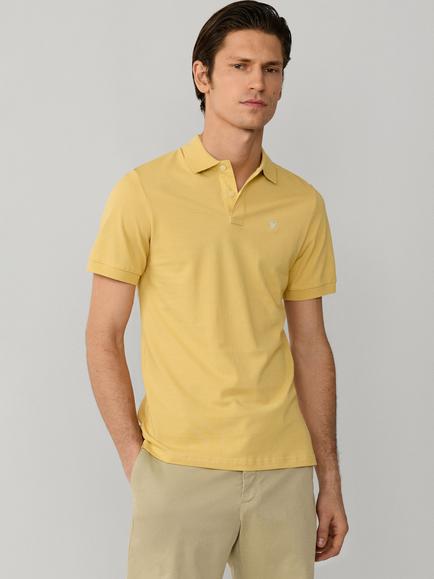 Hackett London Cotton Classic Fit Short Sleeve Polo Shirt, Golden Yellow