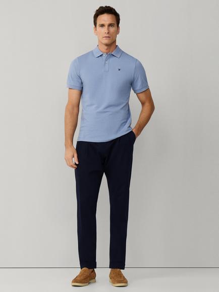 Hackett London Cotton Classic Fit Short Sleeve Polo Shirt - view 2, Chambray Blue