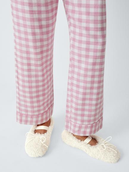 John Lewis Ultra Curly Borg Square Toe Ballerina Slippers, Cream - view 2, Cream