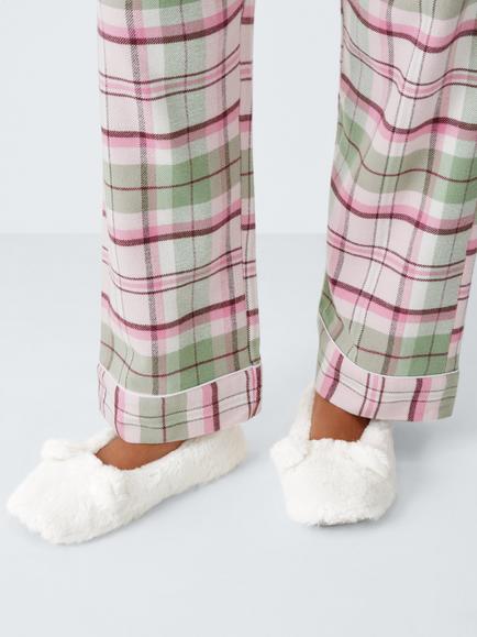 John Lewis Faux Fur Bear Ballet Slippers, White Plush - view 2, White Plush