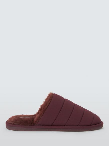 John Lewis Sporty Mule Slippers, Burgundy, Burgundy