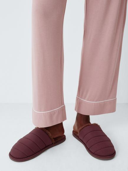 John Lewis Sporty Mule Slippers, Burgundy - view 2, Burgundy
